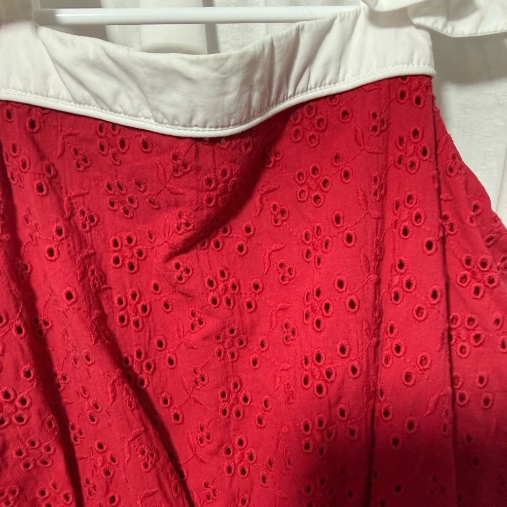 Janie and Jack Red Eyelet Sundress with White Trim
